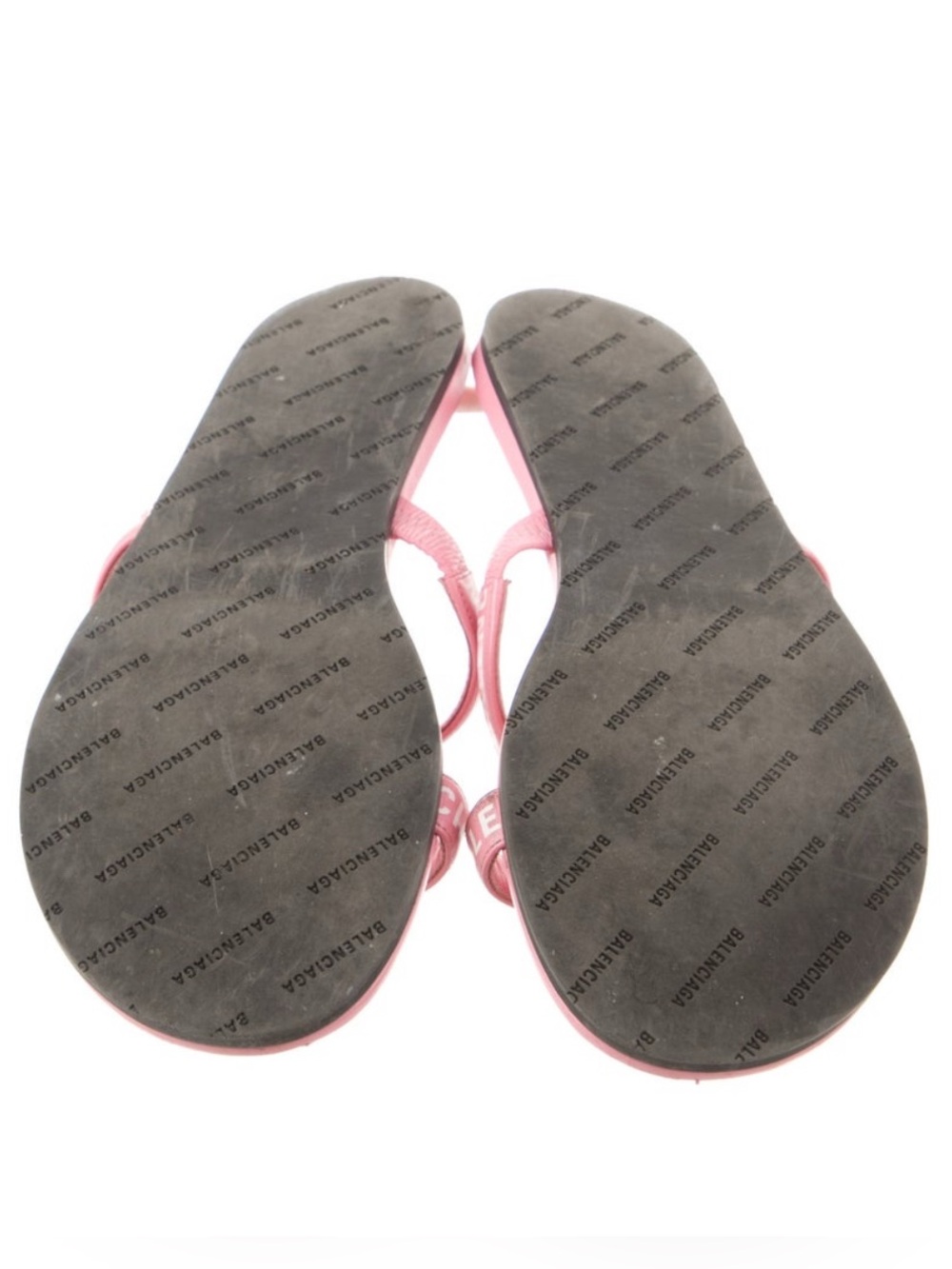 SOLD Balenciaga pink logo printed leather flat slides 39 - Picture 5 of 12